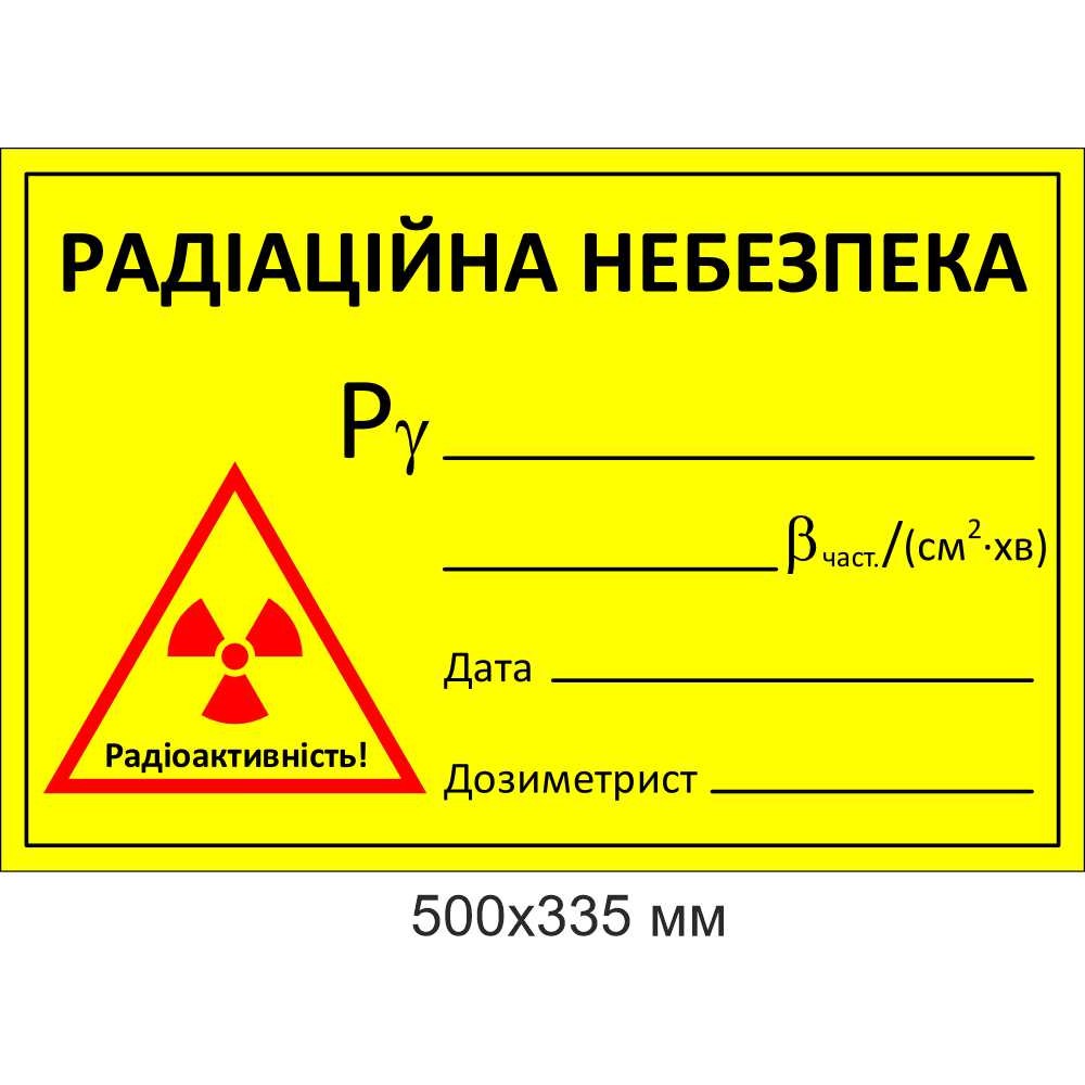 Табличка радиационная опасность